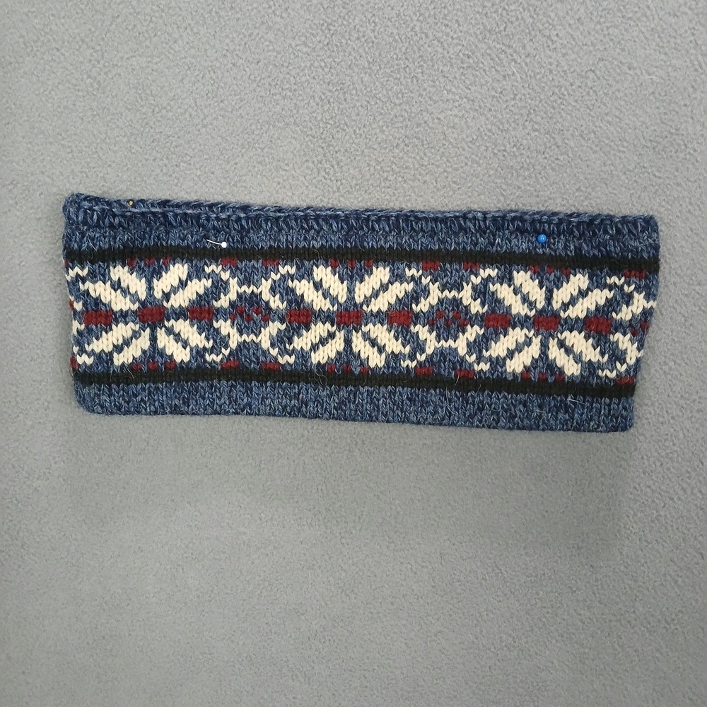 Eddie Bauer Headband Mens One Size Blue Fair Isle Tight Knit American Running